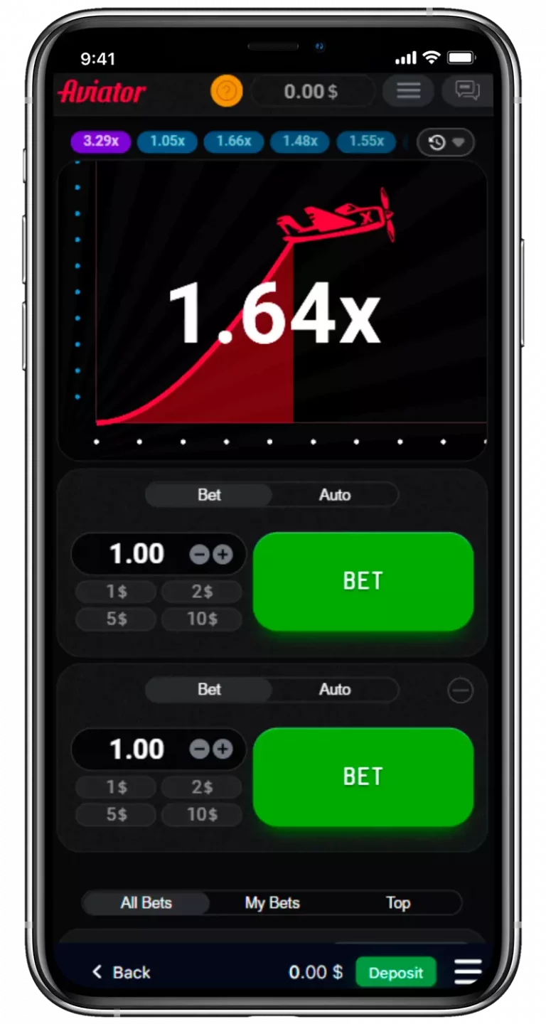 A smartphone displaying Aviator crash game with betting options and increasing multiplier