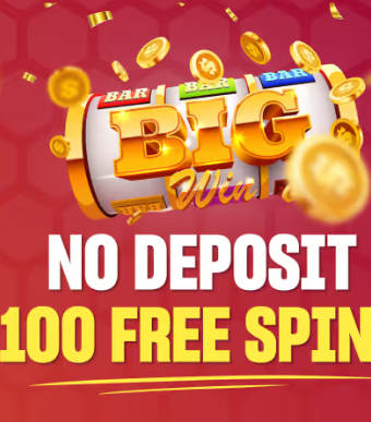 A screenshot of the casino No deposit bonus with slot machine and coins